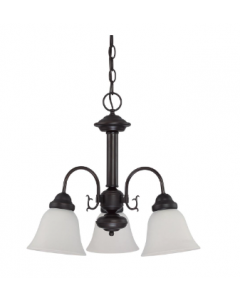 Nuvo 60-3142 Ballerina - 3 Light Chandelier With Frosted White Glass - Mahogany Bronze Finish