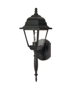 Nuvo 60-542 Briton - 1 Light 18" Wall Lantern with Clear Seeded Glass - Textured Black Finish