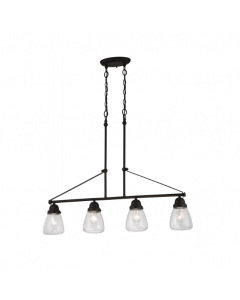Nuvo 60-5548 Laurel - 4 Light Island Pendant with Clear Seeded Glass - Sudbury Bronze Finish