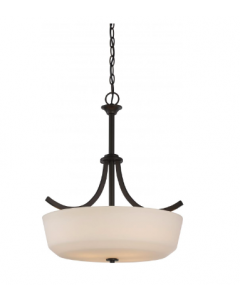 Nuvo 60-5927 Laguna - 4 Light Pendant with White Glass - Aged Bronze Finish