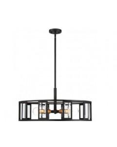 Nuvo 60-6416 Payne - 5 Light Pendant with Clear Beveled Glass - Midnight Bronze Finish