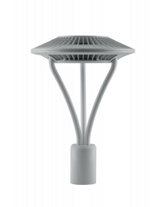 RAB Area Light Post Top 26W 5000K Cool LED Type V Clear Lens Gray