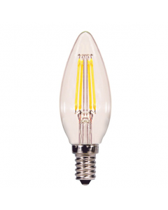 Satco S8839 LED C11 Bulb - 4W CTC/LED/40K/CL/120V