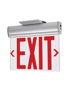 Atlite ACXN0R Edge-Lit Exit 8" Letter, Battery Backup, Universal Single-sided clear, Red