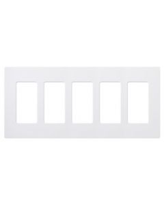Lutron Claro 5 Gang Wallplate White