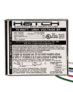 Hatch Mini MC70-1-J-UNNU 70 Watt Electronic Metal Halide Ballast - FINAL SALE