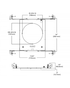Halo MF6RC 6" Round Mounting Frame with 1/2" Drywall Collar