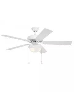 Westgate MFG WFL-107-PC-5B-52-WH-WH - 52in. White Finish MDF 5-Blade Ceiling Fan & Light 3000K