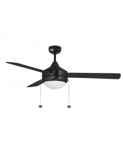 Westgate MFG WFL-112-PC-3B-52-MCT-BK-BK - 52in Black Finish Plywood 3-Blade Ceiling Fan & Light, 20W, 3000K/4000K/5000K