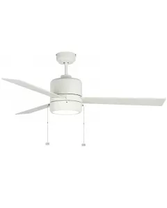 Westgate MFG WFL-115-PC-3B-52-MCT-WH-WH - 52in White Finish 3-Blade Ceiling Fan & Light, 20W, 3000K/4000K/5000K