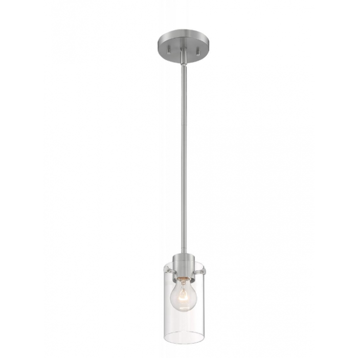Nuvo 607170 Sommerset; 1 Light; Mini Pendant Fixture; Brushed Nickel
