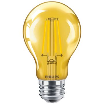 Philips 538223 A19 LED Bulb - 4A19/LED/YELLOW/G/E26/ND 6/1BC 120V