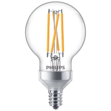 Philips 549287 Dimmable G16.5 LED Bulb - 3.8G16.5/PER/927-922/CL/G/E12/WGX 1FBT20 120V