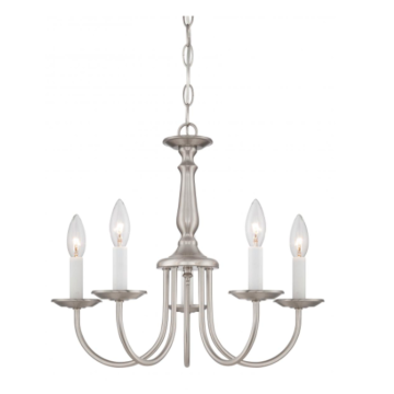 Nuvo 60-1298 5 Light - Chandelier - Withcandlesticks - Brushed Nickel Finish