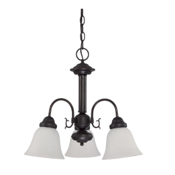Nuvo 60-3142 Ballerina - 3 Light Chandelier With Frosted White Glass - Mahogany Bronze Finish