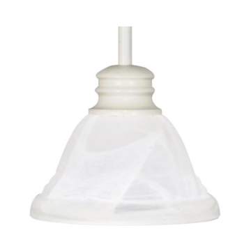 Nuvo 60-368 Empire - 1 Light 7" Mini Pendant with Alabaster Glass - Textured White Finish 