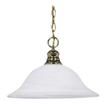 Nuvo 60-392 1 Light - 16" Pendant with Alabaster Glass - Polished Brass Finish