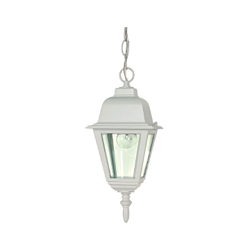 Nuvo 60-487 Briton - 1 Light 10" Hanging Lantern with Clear Glass - White Finish