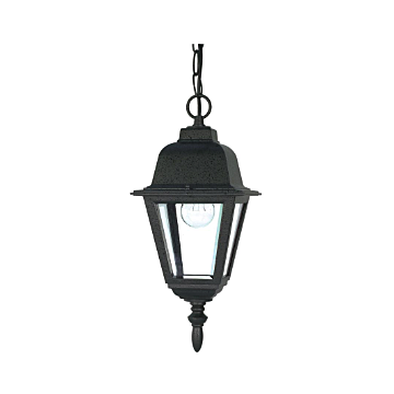 Nuvo 60-489 Briton - 1 Light 10" Hanging Lantern with Clear Glass - Textured Black Finish