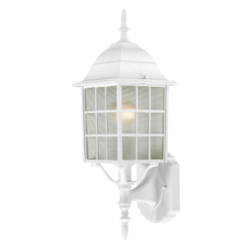 Nuvo 60-4901 Adams - 1 Light 18" Wall Lantern with Frosted Glass - White Finish