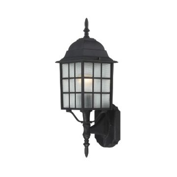 Nuvo 60-4903 Adams - 1 Light 18" Wall Lantern with Frosted Glass - Textured Black Finish