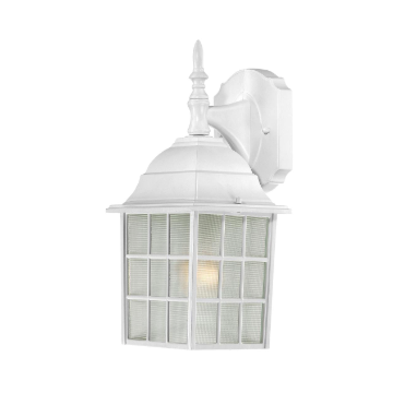 Nuvo 60-4904 Adams - 1 Light 14" Wall Lantern with Frosted Glass - White Finish