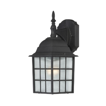 Nuvo 60-4906 Adams - 1 Light 14" Wall Lantern with Frosted Glass - Textured Black Finish