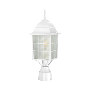 Nuvo 60-4907 Adams - 1 Light 17" Post Lantern with Frosted Glass - White Finish
