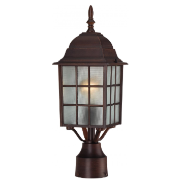 Nuvo 60-4908 Adams - 1 Light 17" Post Lantern with Frosted Glass - Rustic Bronze Finish