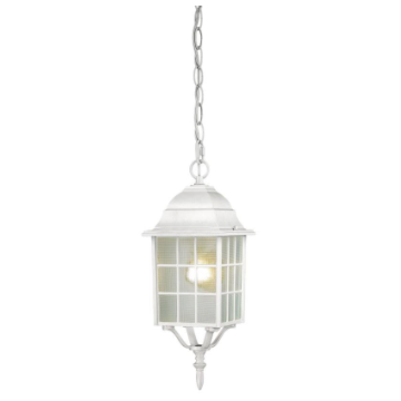 Nuvo 60-4911 Adams - 1 Light 16" Hanging Lantern with Frosted Glass - White Finish