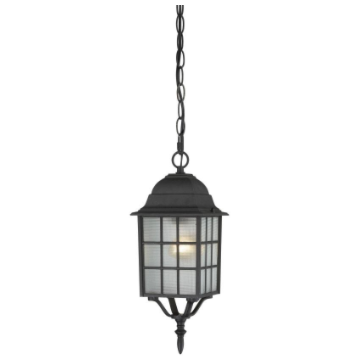 Nuvo 60-4913 Adams - 1 Light 16" Hanging Lantern with Frosted Glass - Textured Black Finish