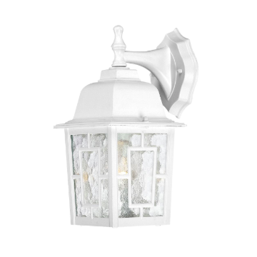 Nuvo 60-4921 Banyan - 1 Light 12" Wall Lantern with Clear Water Glass - White Finish