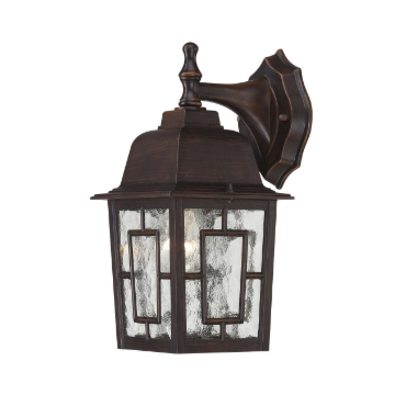 Nuvo 60-4922 Banyan - 1 Light 12" Wall Lantern with Clear Water Glass - Rustic Bronze Finish