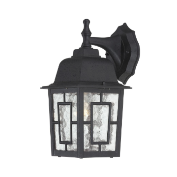 Nuvo 60-4923 Banyan - 1 Light 12" Wall Lantern with Clear Water Glass - Textured Black Finish