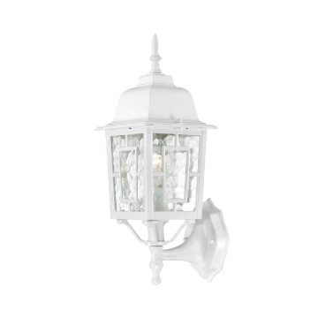 Nuvo 60-4924 Banyan - 1 Light 17" Wall Lantern with Clear Water Glass - White Finish