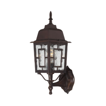 Nuvo 60-4925 Banyan - 1 Light 17" Wall Lantern with Clear Water Glass - Rustic Bronze Finish