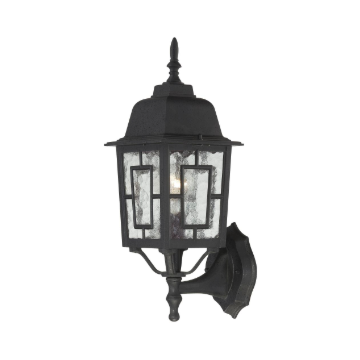 Nuvo 60-4926 Banyan - 1 Light 17" Wall Lantern with Clear Water Glass - Textured Black Finish