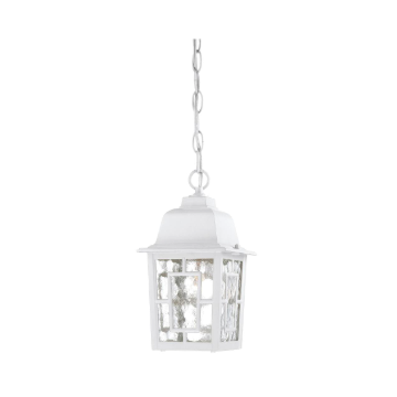 Nuvo 60-4931 Banyan - 1 Light 11" Hanging Lantern with Clear Water Glass - White Finish