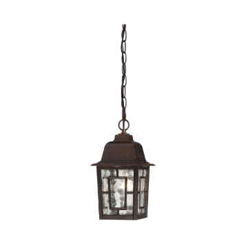 Nuvo 60-4932 Banyan - 1 Light 11" Hanging Lantern with Clear Water Glass - Rustic Bronze Finish