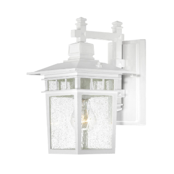 Nuvo 60-4951 Cove Neck - 1 Light 12" Wall Lantern with Clear Seed Glass - White Finish