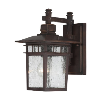 Nuvo 60-4952 Cove Neck - 1 Light 12" Wall Lantern with Clear Seed Glass - Rustic Bronze Finish