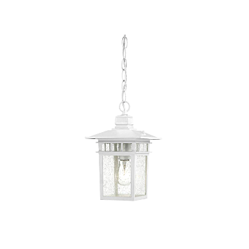 Nuvo 60-4954 Cove Neck - 1 Light 12" Hanging Lantern with Clear Seed Glass - White Finish