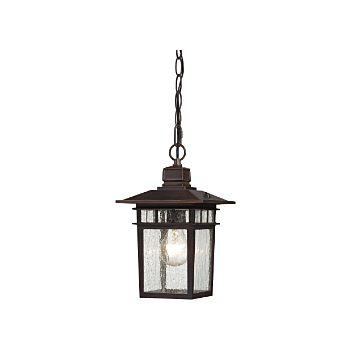 Nuvo 60-4955 Cove Neck - 1 Light 12" Hanging Lantern with Clear Seed Glass - Rustic Bronze Finish