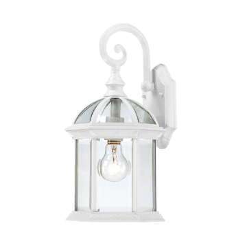 Nuvo 60-4961 Boxwood - 1 Light 15" Wall Lantern with Clear Beveled Glass - White Finish