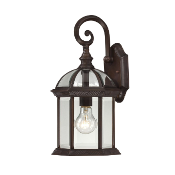 Nuvo 60-4962 Boxwood - 1 Light 15" Wall Lantern with Clear Beveled Glass - Rustic Bronze Finish