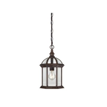 Nuvo 60-4978 Boxwood - 1 Light 14" Hanging Lantern with Clear Beveled Glass - Bronze Finish