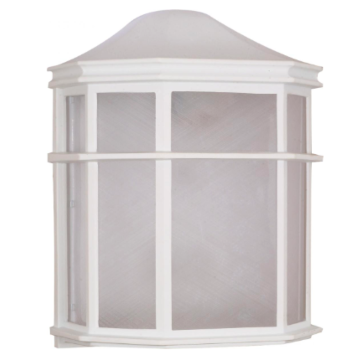 Nuvo 60-537 1 Light - 10" Cage Lantern with Linen Acrylic Lens - White Finish