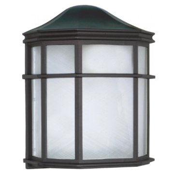 Nuvo 60-539 1 Light - 10" Cage Lantern with Linen Acrylic Lens - Textured Black Finish