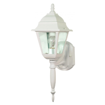 Nuvo 60-540 Briton - 1 Light 18" Wall Lantern with Clear Seeded Glass - White Finish