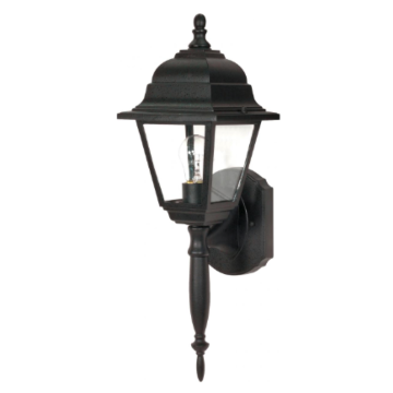 Nuvo 60-542 Briton - 1 Light 18" Wall Lantern with Clear Seeded Glass - Textured Black Finish